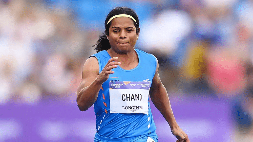 Dutee Chand,she is the national champion in women’s 100m race