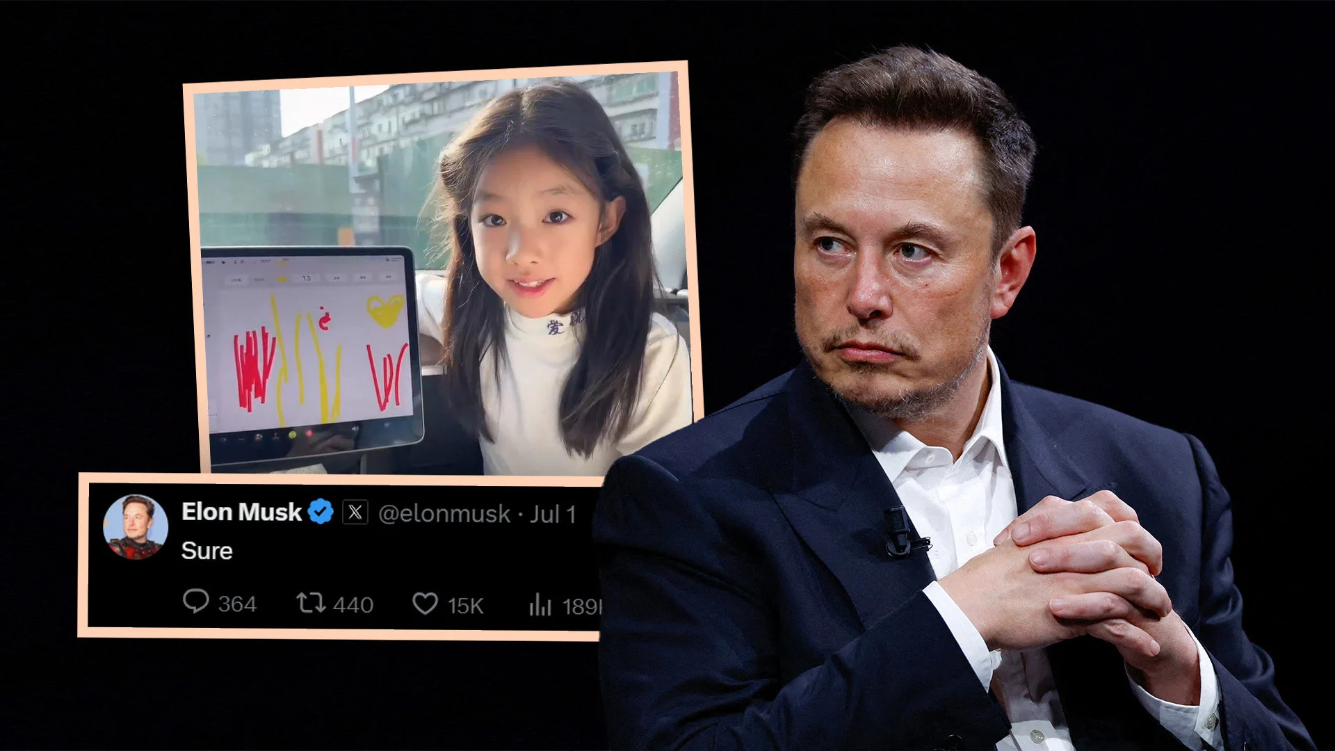 Elon Musk answers a Chinese girl’s question about if he can solve the Tesla car’s screen problem.-thumnail